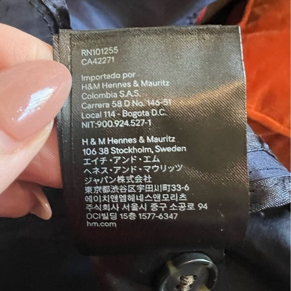 Navy Blue H&M weatherproof Car Coat Jacket - Picture 7 of 8